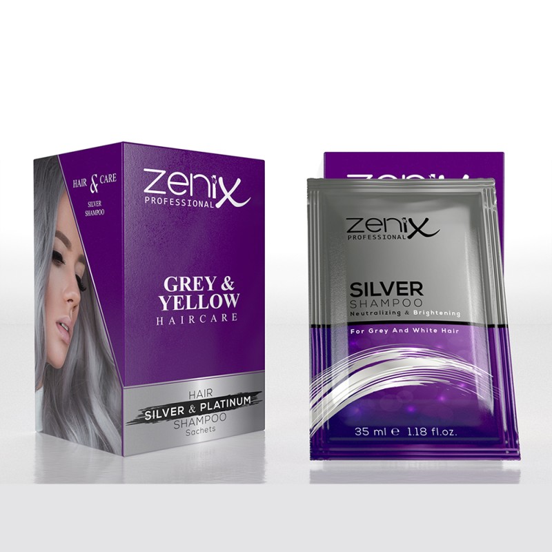 Zenix Hair Care Shampoo Silver For Grey And White Hair Sachets 30 ml